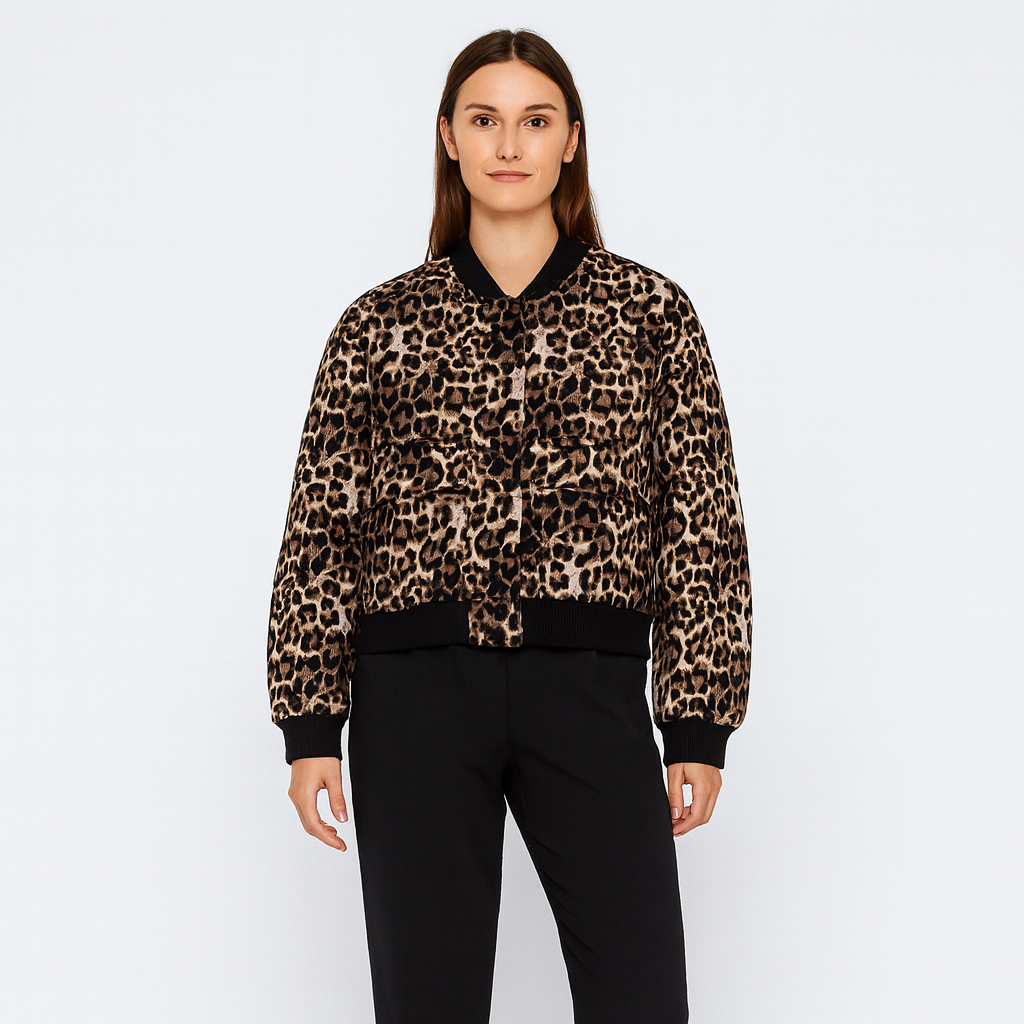 レディース ソフトベージュ ボンバージャケット - カジュアルで快適なルックス