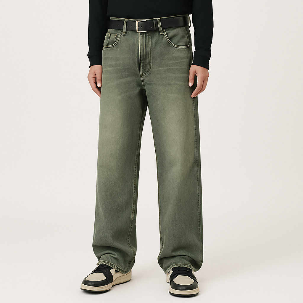 4レジェンド – メンズ フレア ジーンズ – カジュアルなストリートスタイル、ポケット付き、大人っぽいデザイン