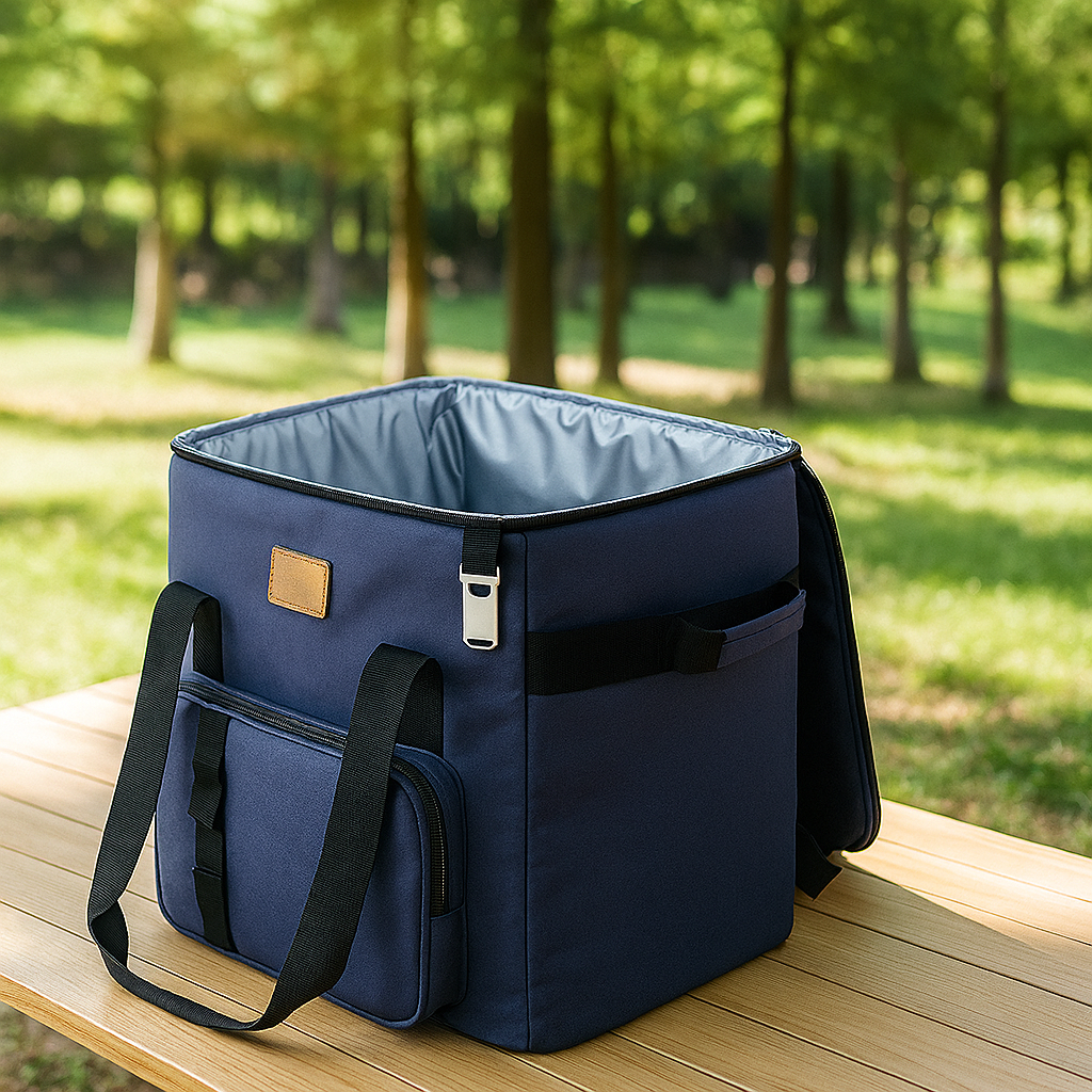 Large, Durable Quilted Bag - Multi-Compartment Picnic & Camping Bag