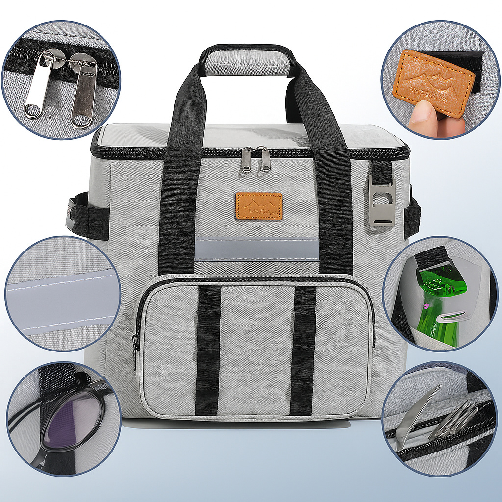 大きくて丈夫なキルトバッグ - 複数のコンパートメントを備えた多機能ピクニック&キャンプバッグ