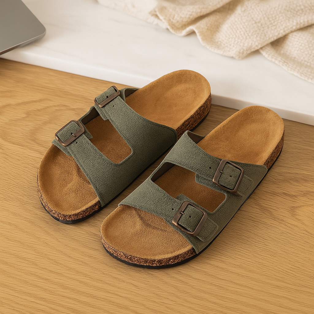 Men's Retro Style Sandals - Casual and Comfortable with Adjustable Double Buckle Design