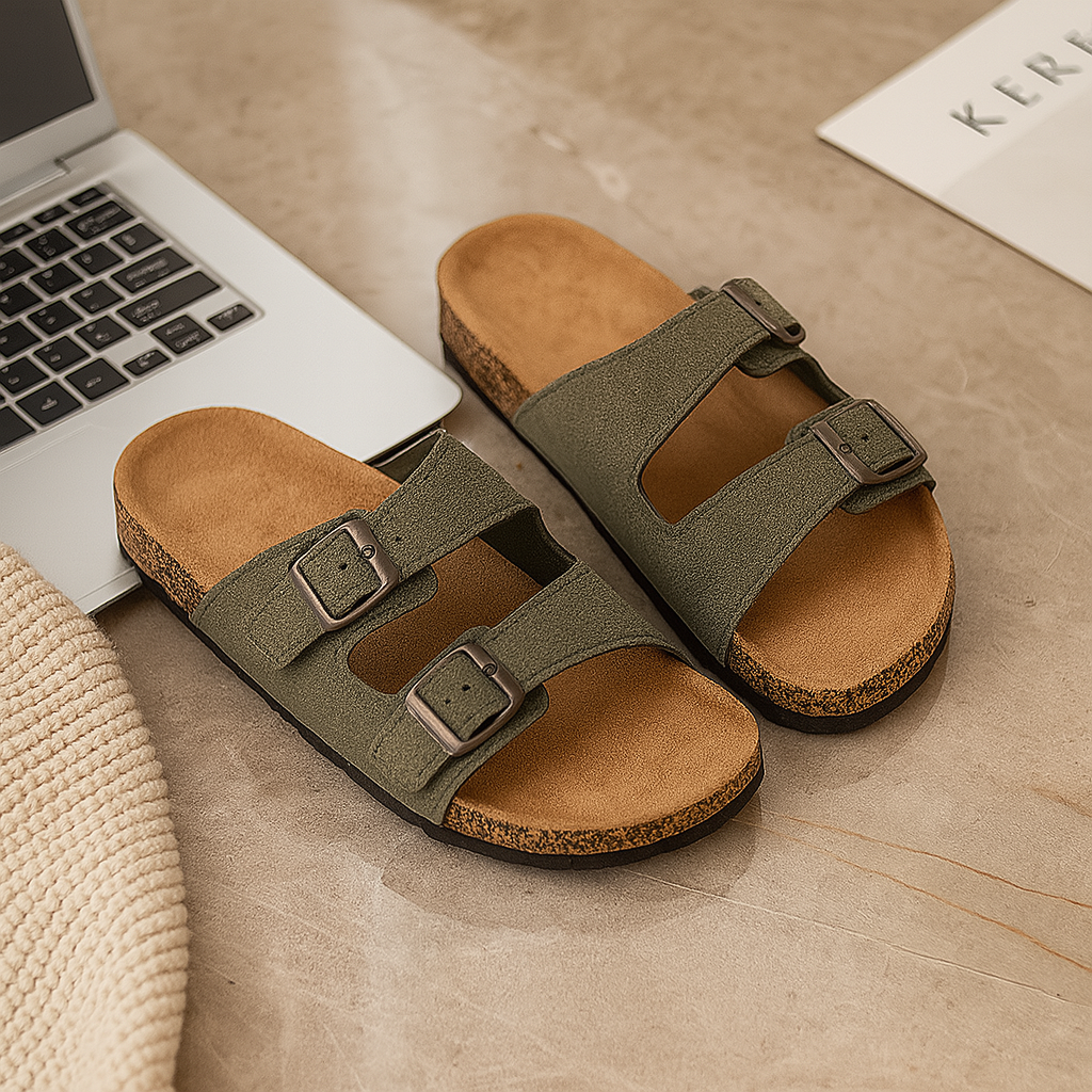 Men's Retro Style Sandals - Casual and Comfortable with Adjustable Double Buckle Design