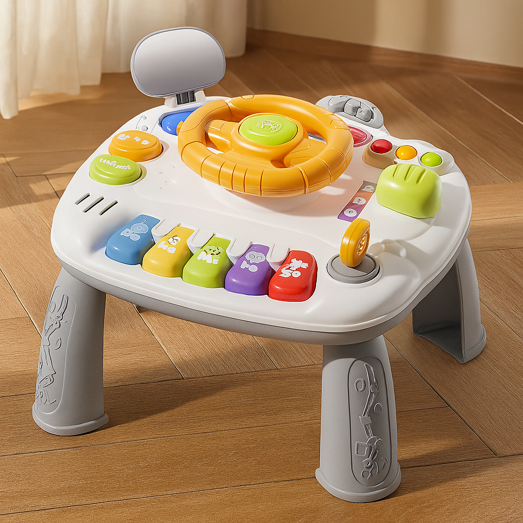 ステアリング機能付きインタラクティブ音楽玩具 - 光と音を備えた幼児学習テーブル