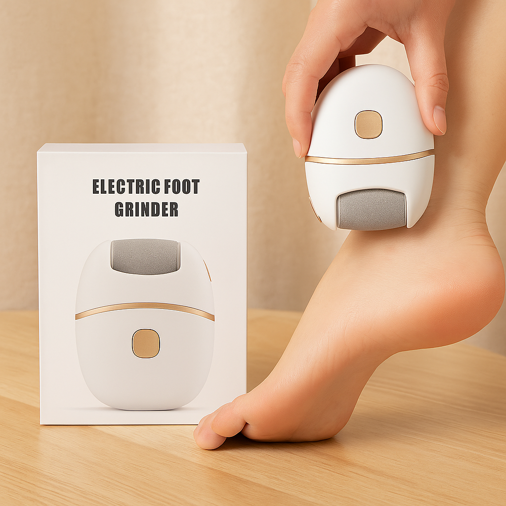 電動角質除去器 – 6つの交換可能なヘッド、USB充電式、足を滑らかにし、磨きます