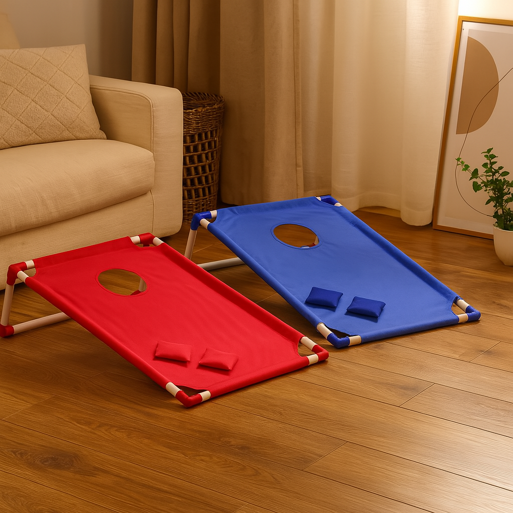 ビーンバッグトスゲーム - 子供と大人向けの6つのビーンバッグが付いた折りたたみ式の芝生ゲーム