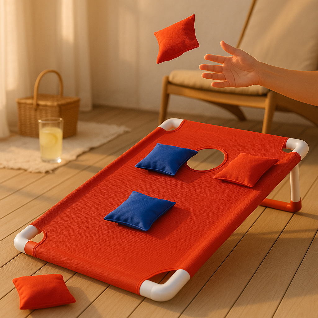 Bean Bag Toss Game - Foldable Lawn Game with 6 Bean Bags for Kids and Adults