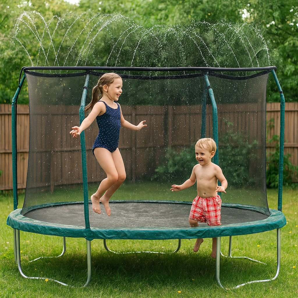 Universal Trampoline Sprinkler System - Black PVC Hose with Spray, Perfect for Outdoor Cooling or Backyard Play