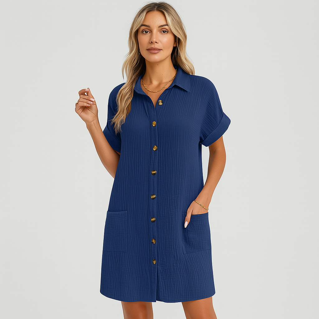 女性用カジュアルシャツドレス - ゆったりとしたフィット感、スタイリッシュなデイリールック
