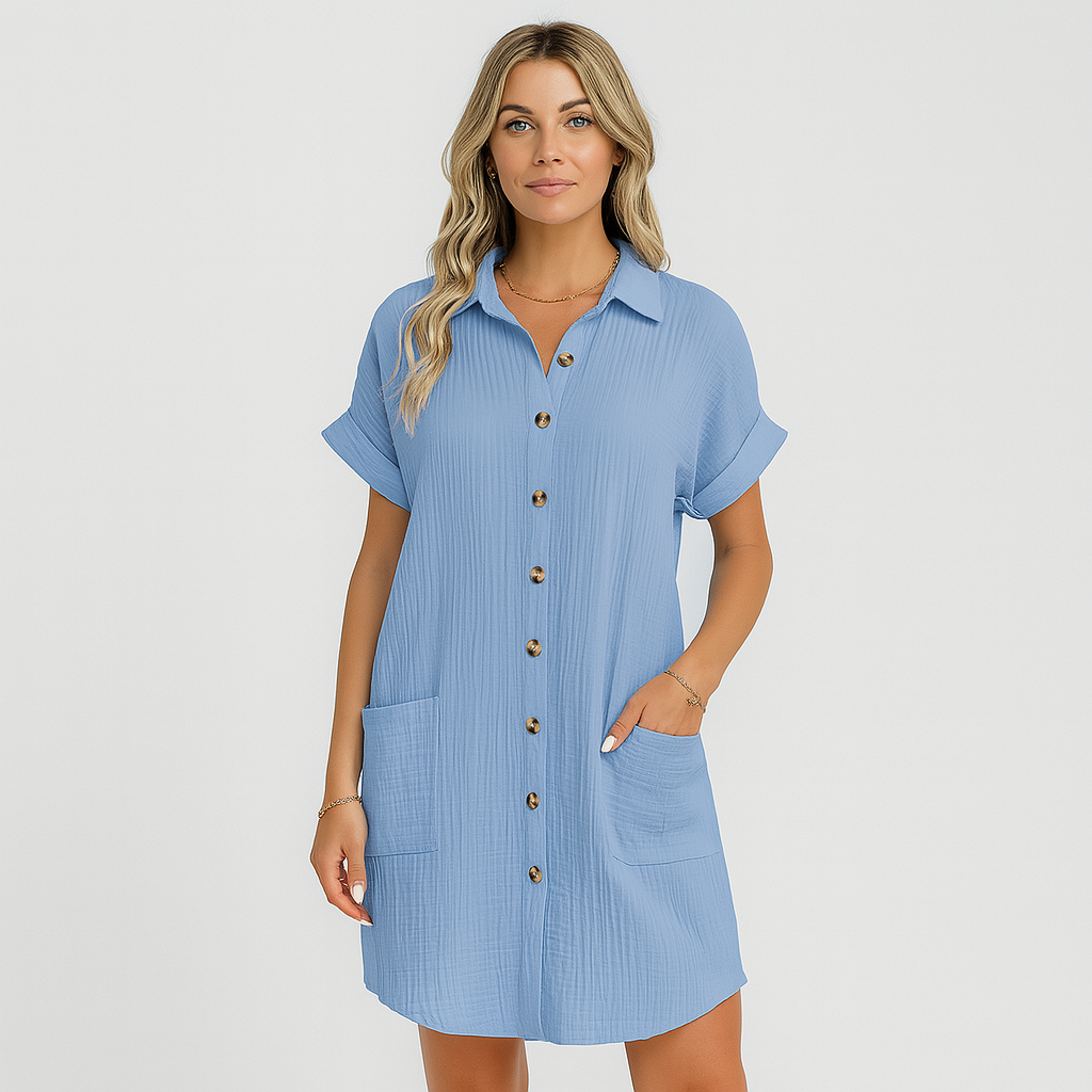 女性用カジュアルシャツドレス - ゆったりとしたフィット感、スタイリッシュなデイリールック