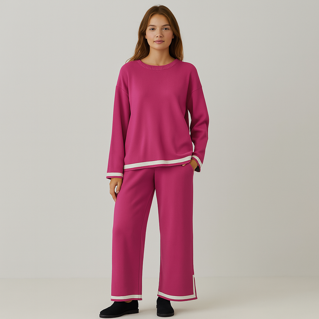 伸縮性のあるニットラウンジセット