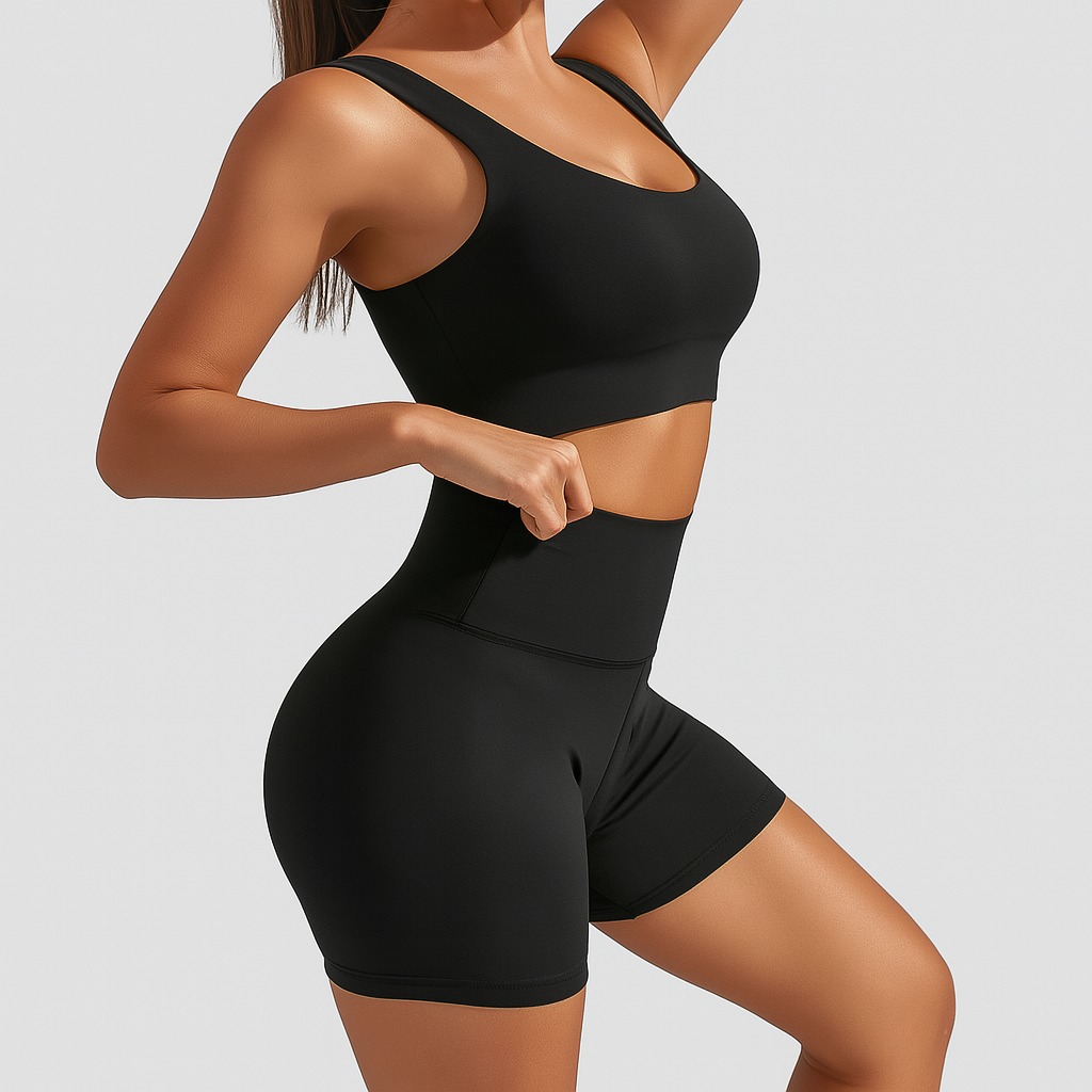 Women's Seamless Ribbed Yoga & Pilates Set - Fitness Wear with Sports Bra and Leggings