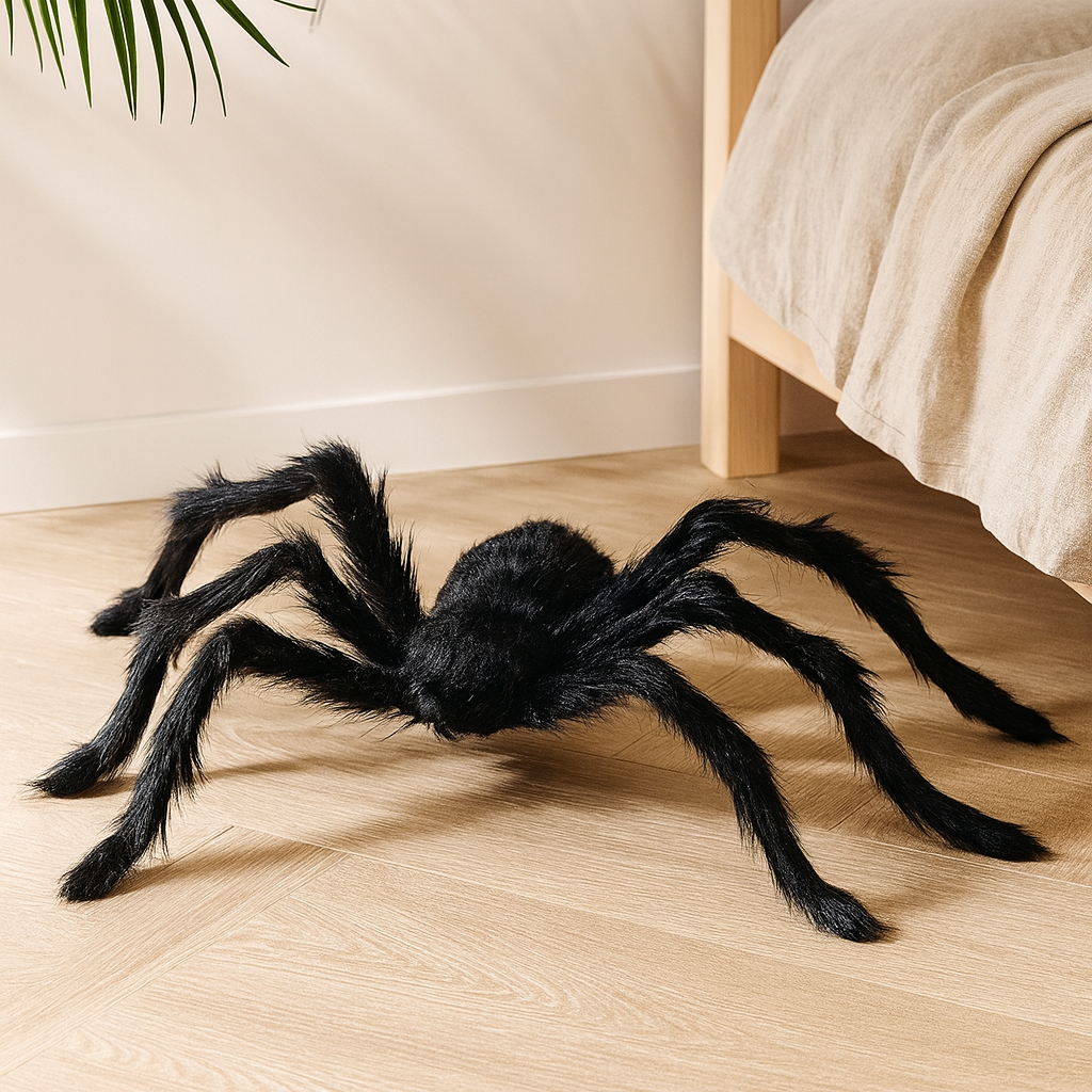 Giant Dark Crawl Spider, 150cm – Black Halloween Decoration for Home and Garden