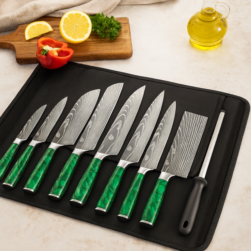 Cassian | 8-Piece Stainless Steel Knife Set with Carrying Case