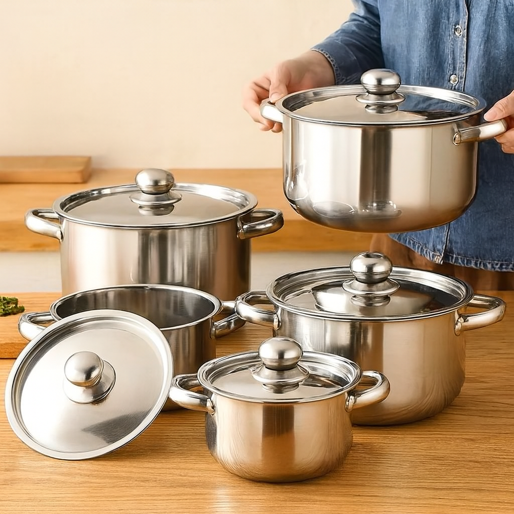 Culinar | 5-Piece Stainless Steel Cookware Set with Lid