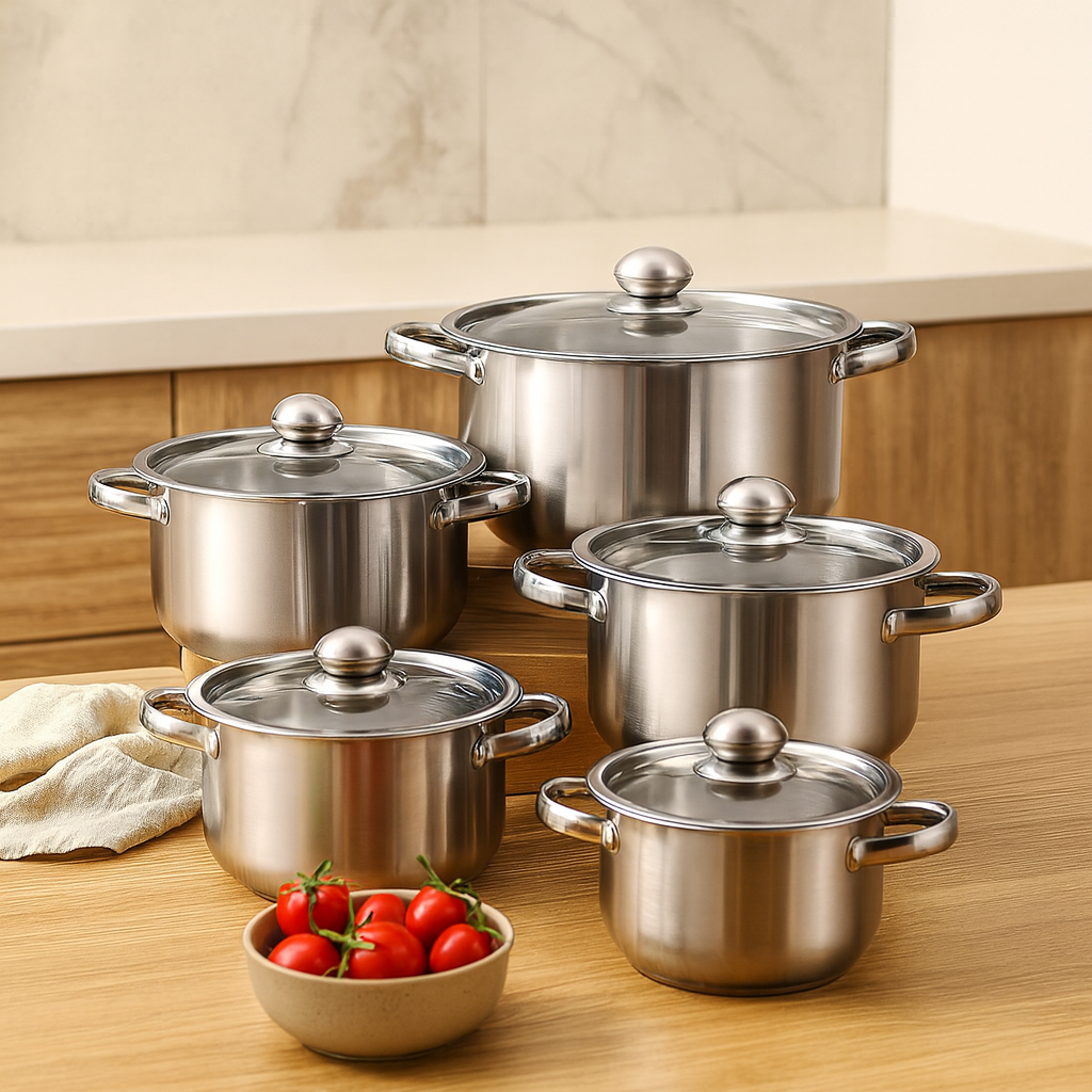 Culinar | 5-Piece Stainless Steel Cookware Set with Lid