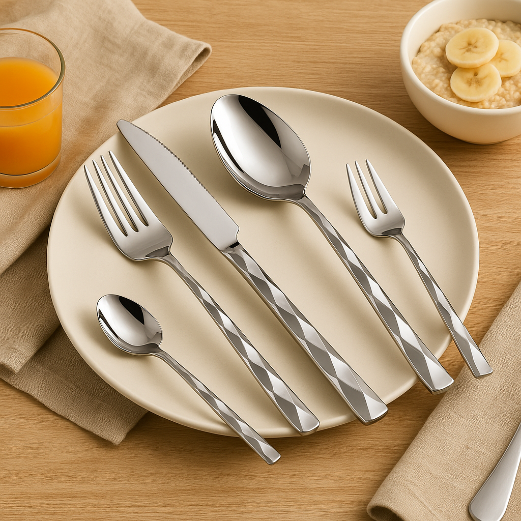 Clara | 30-Piece Luxury Stainless Steel Dinnerware Set