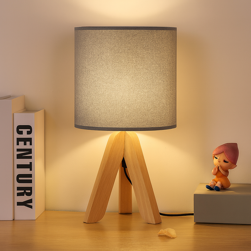 Clearest | Modern wooden lamp with linen shade