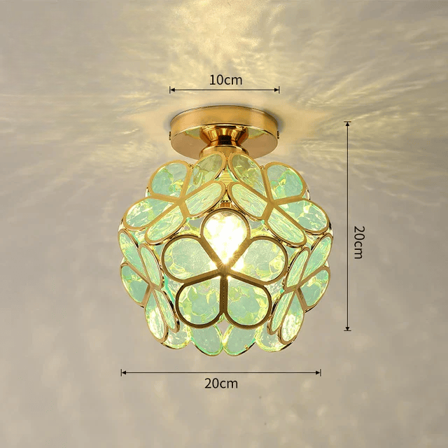 Ethereal Blossom - A ceiling lamp decorated with crystal leaves