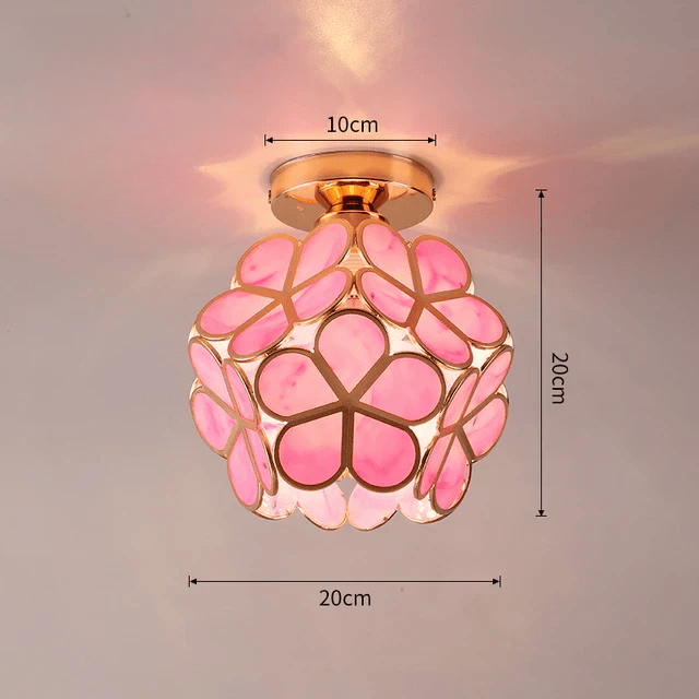 Ethereal Blossom - A ceiling lamp decorated with crystal leaves