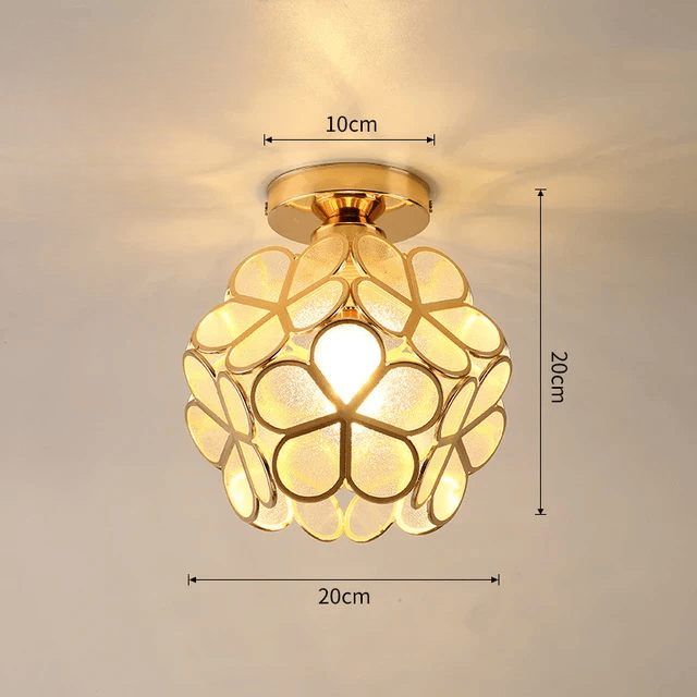 Ethereal Blossom - A ceiling lamp decorated with crystal leaves