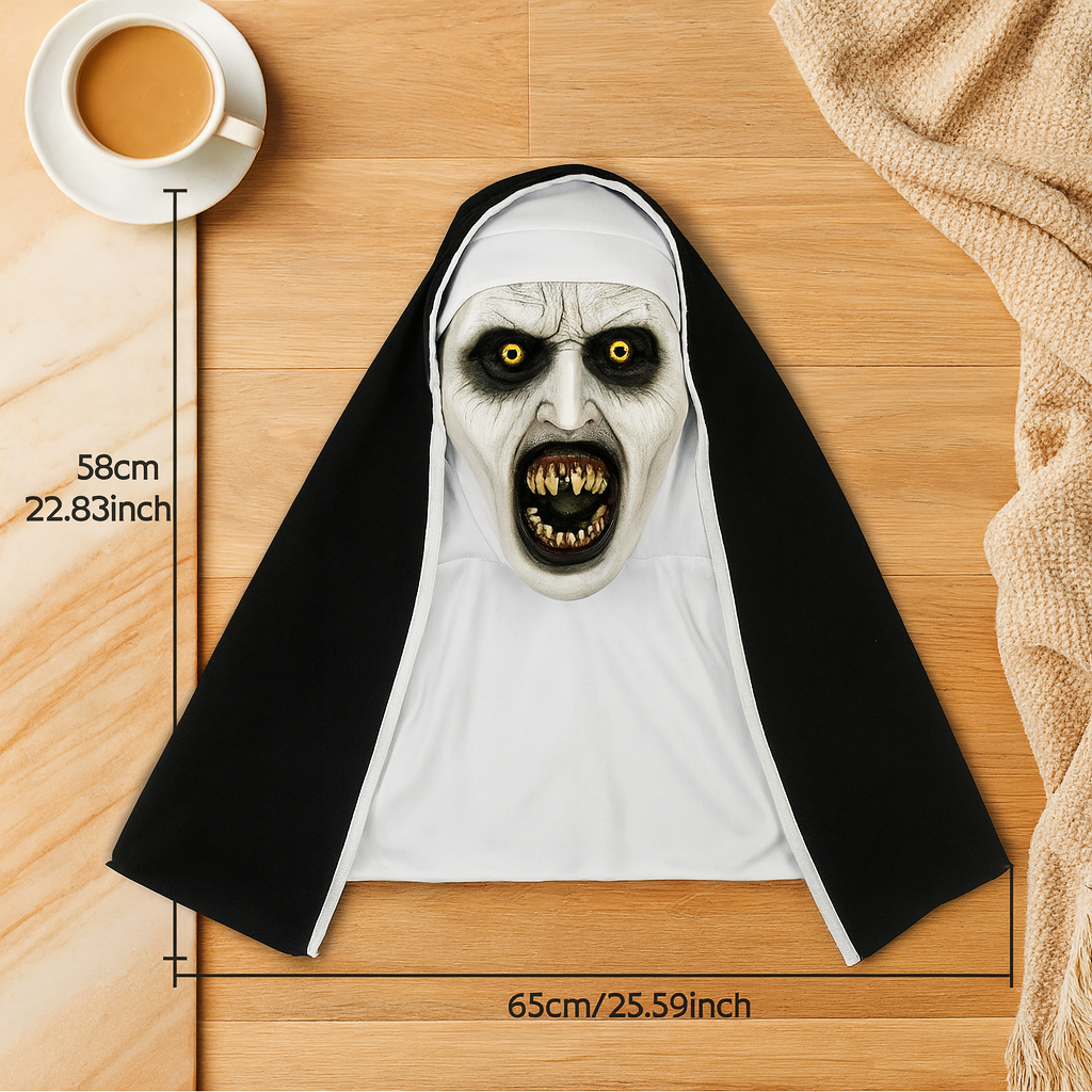 ダーク・ヴォウ ハロウィン 修道女マスク – 大人用ホラーラテックスマスク