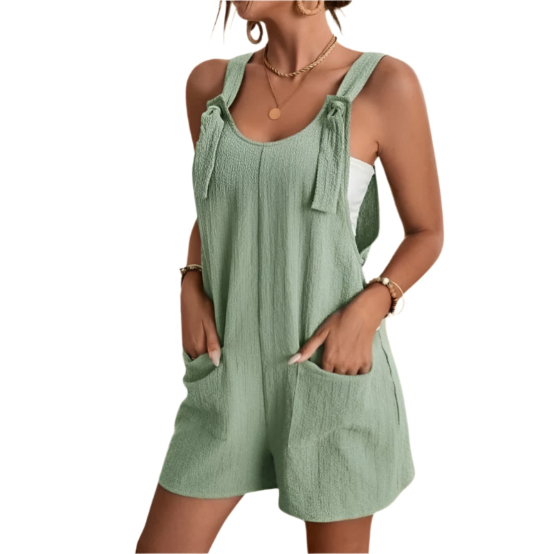 Camila - Casual Short Romper with Suspenders