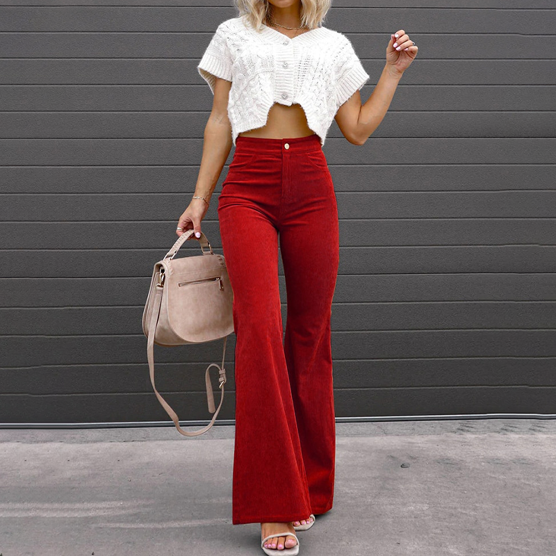 Emily - Curve Fit Wide Leg Pants
