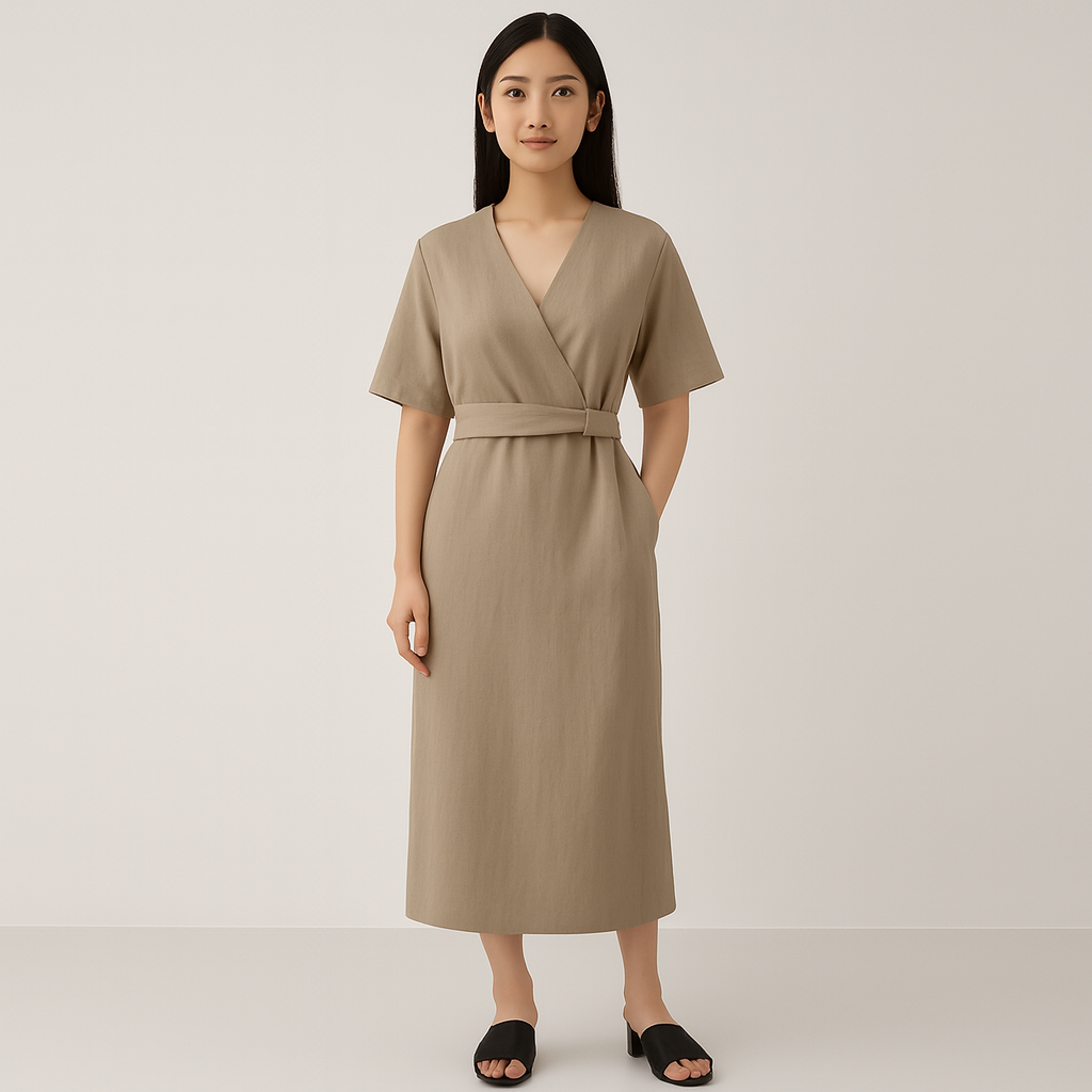 Erica Cotton and Linen Wrap Dress