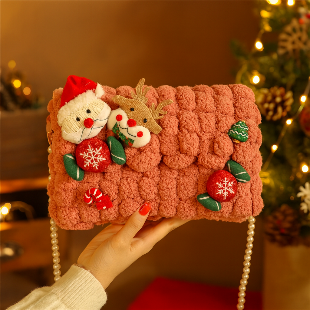 Gracienne | Christmas fur-trimmed shoulder bag