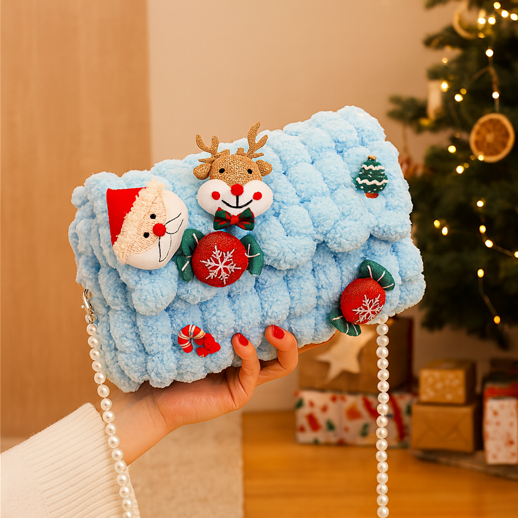 Gracienne | Christmas fur-trimmed shoulder bag