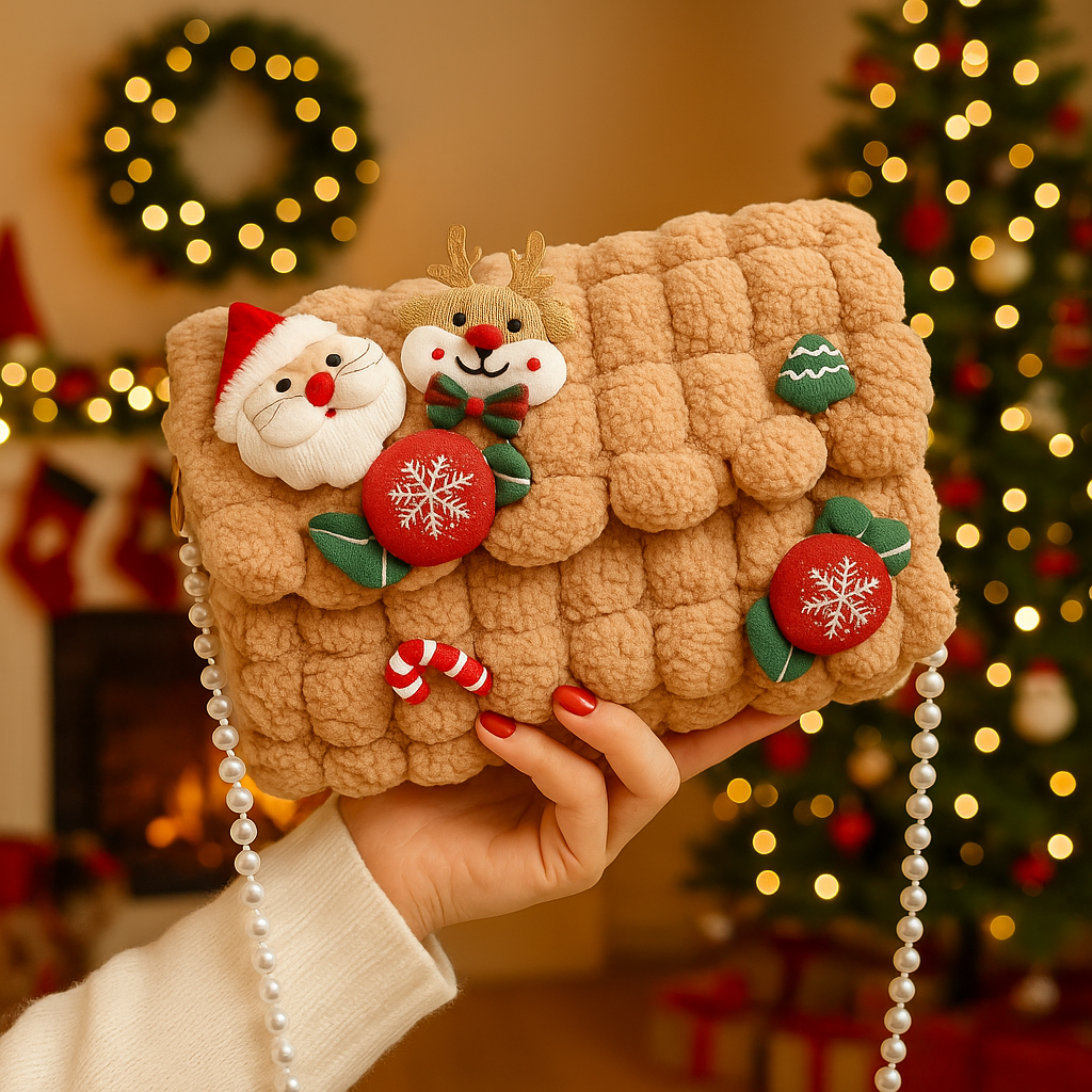 Gracienne | Christmas fur-trimmed shoulder bag