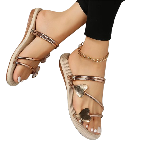 Marie - Elegant sandals with heart-shaped straps
