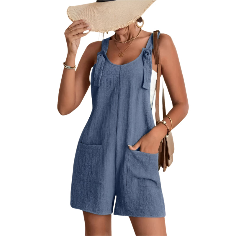 Camila - Casual Short Romper with Suspenders