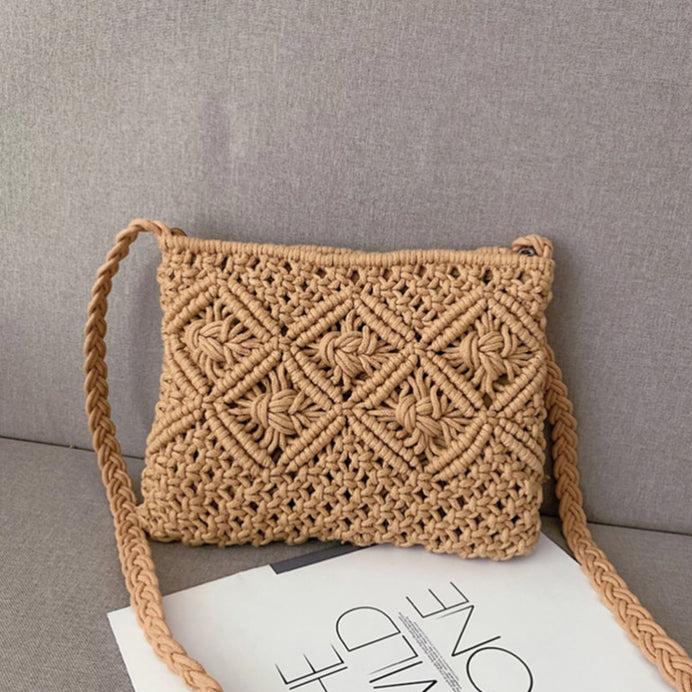 ファスナー付きスタイリッシュショルダーバッグ - ウーブンバイブ