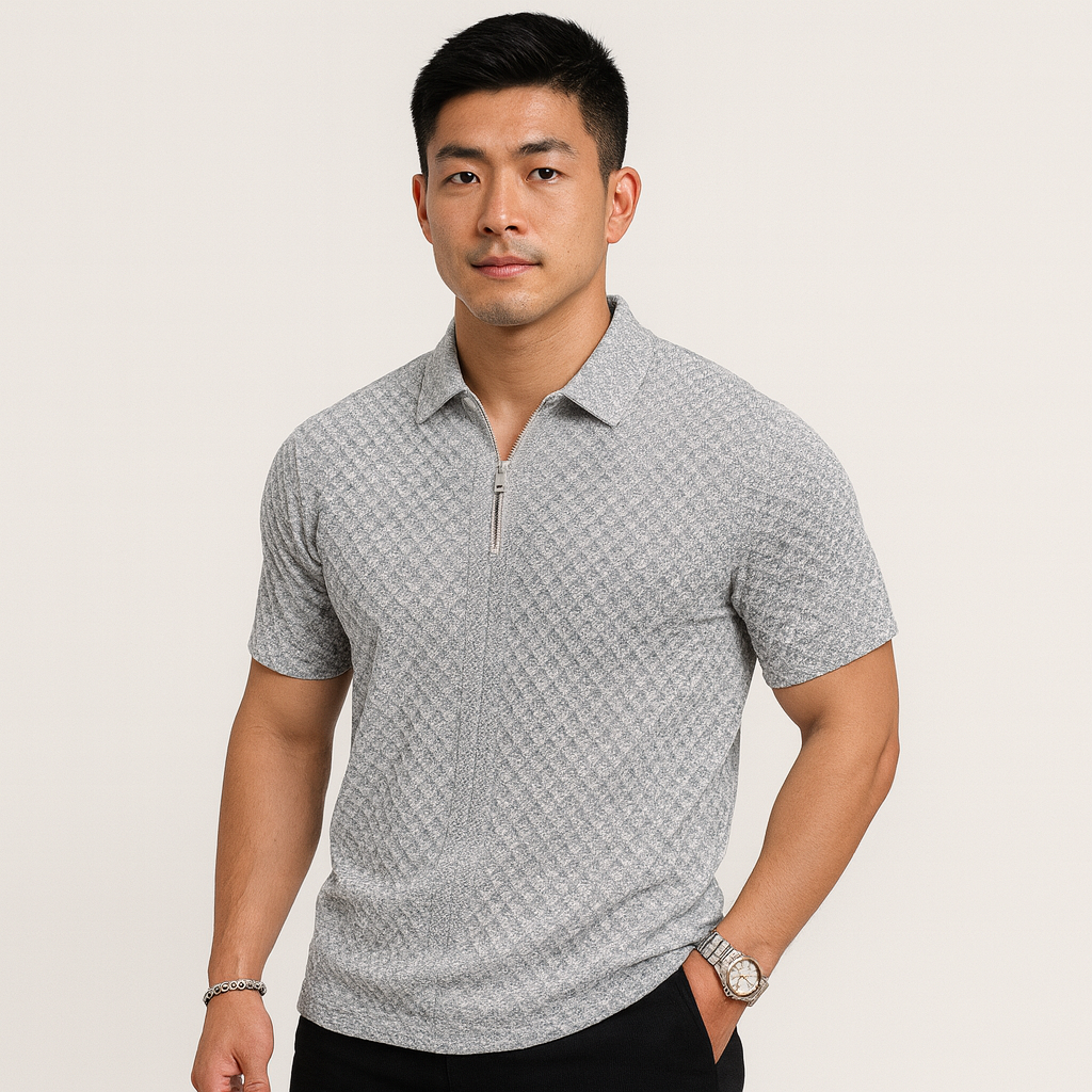 Hayato | Jacquard Zip Polo