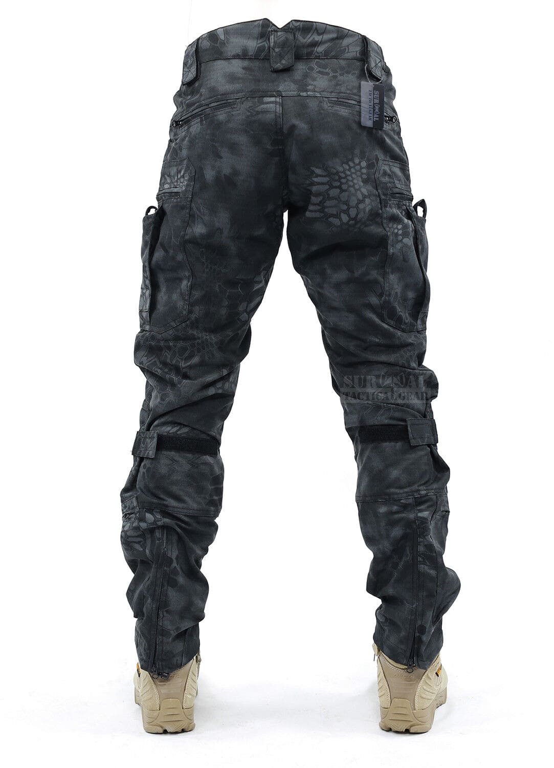 Tactical cargo pants with knee protection, ideal for outdoor activities and work.