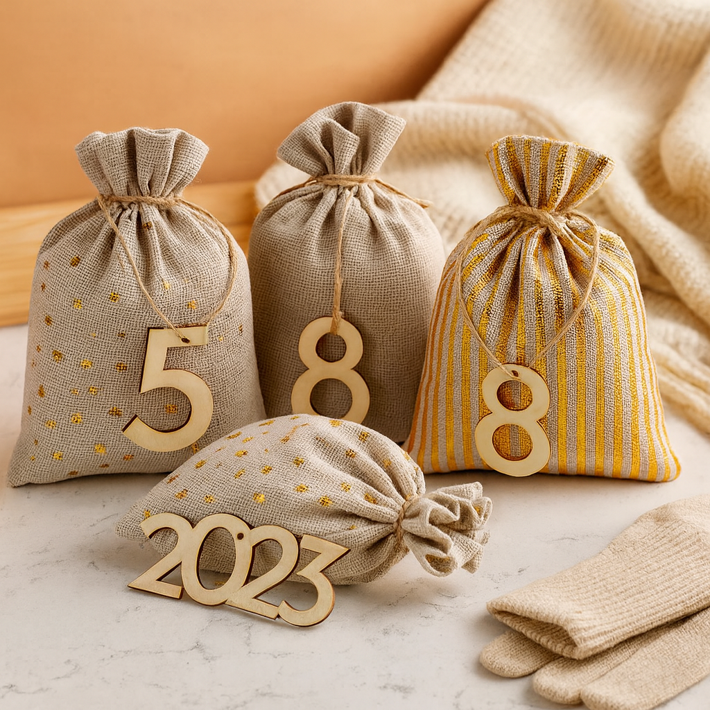 Holly Haven | Jute Bag Christmas Advent Calendar Set
