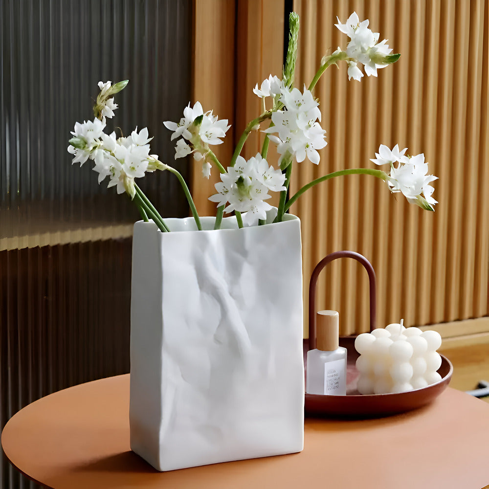 Paper Bag - Chic Ceramic Vase