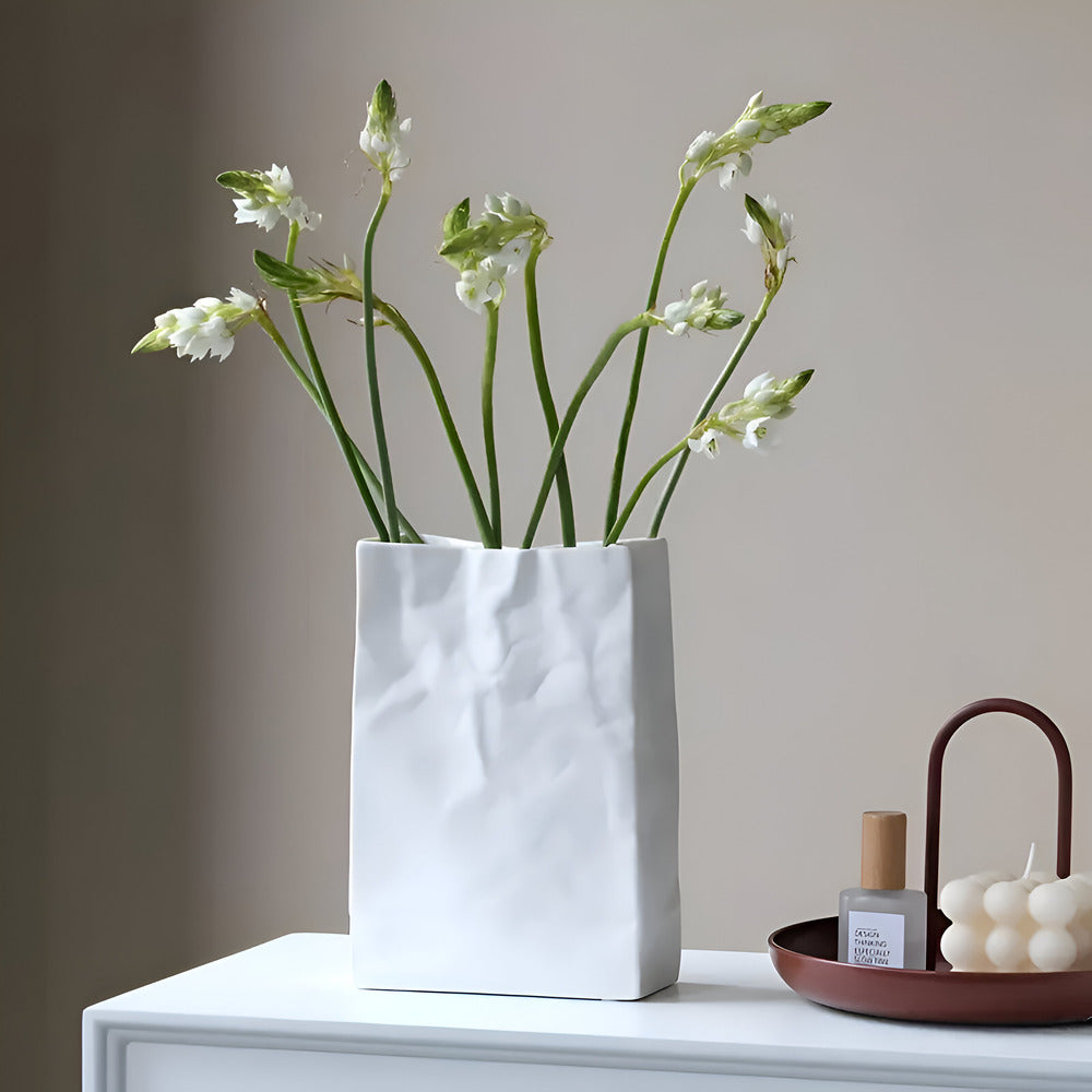 Paper Bag - Chic Ceramic Vase