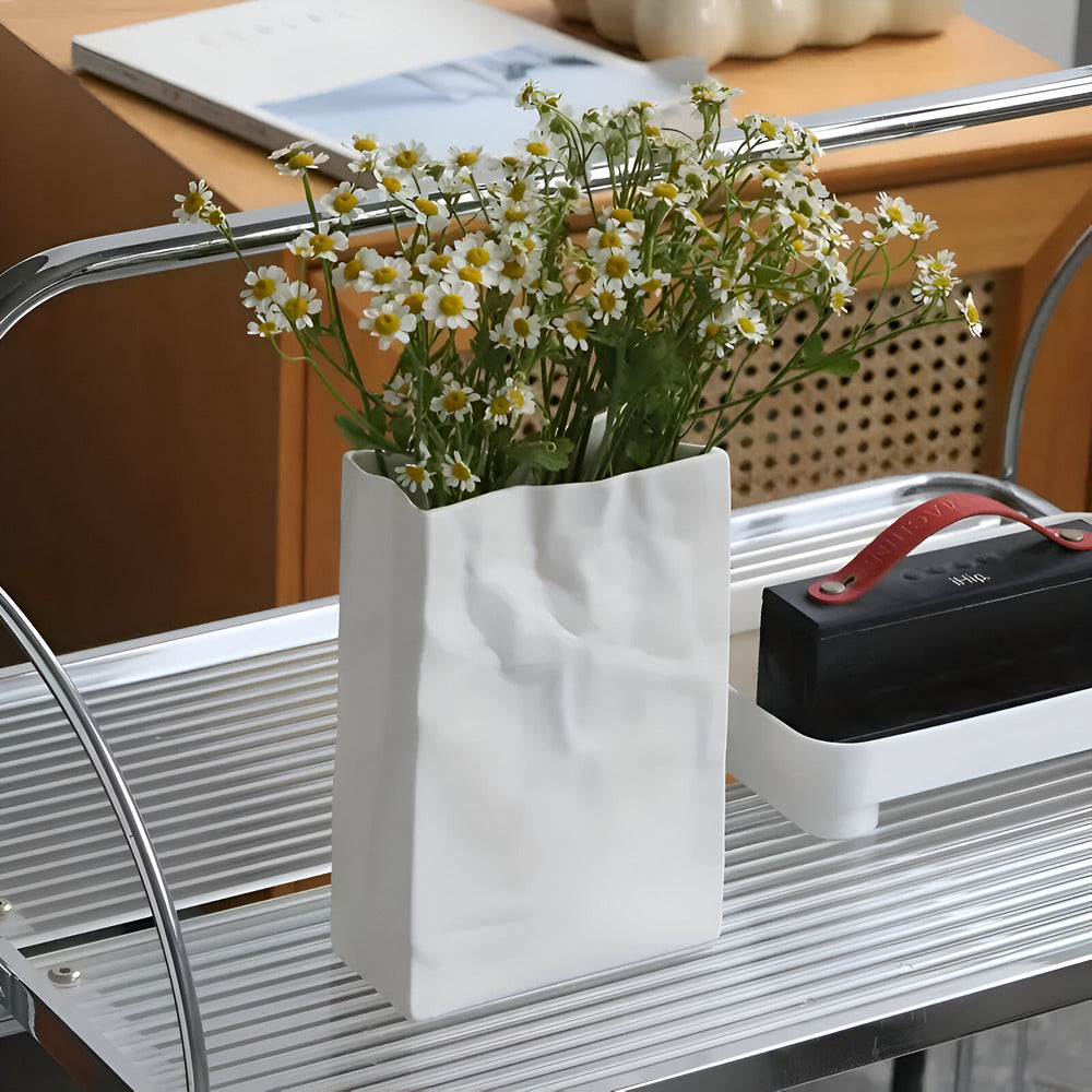Paper Bag - Chic Ceramic Vase