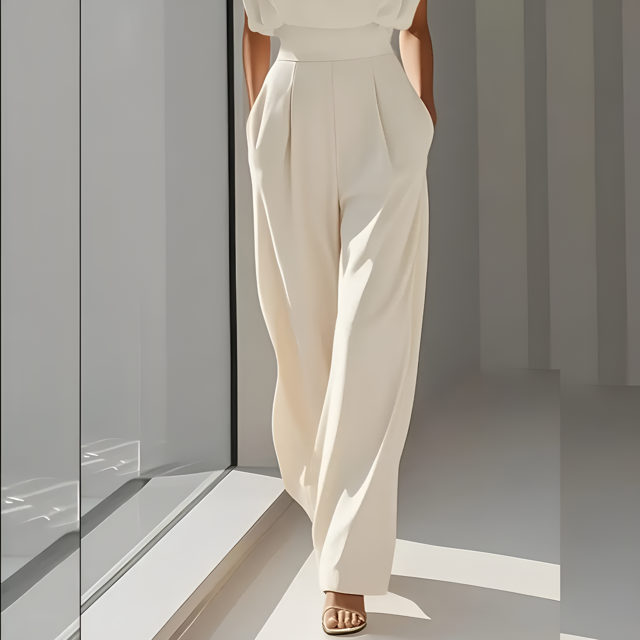 Casual Solid Color Women's Jumpsuit - A Comfortable Dress for Everyday Commute