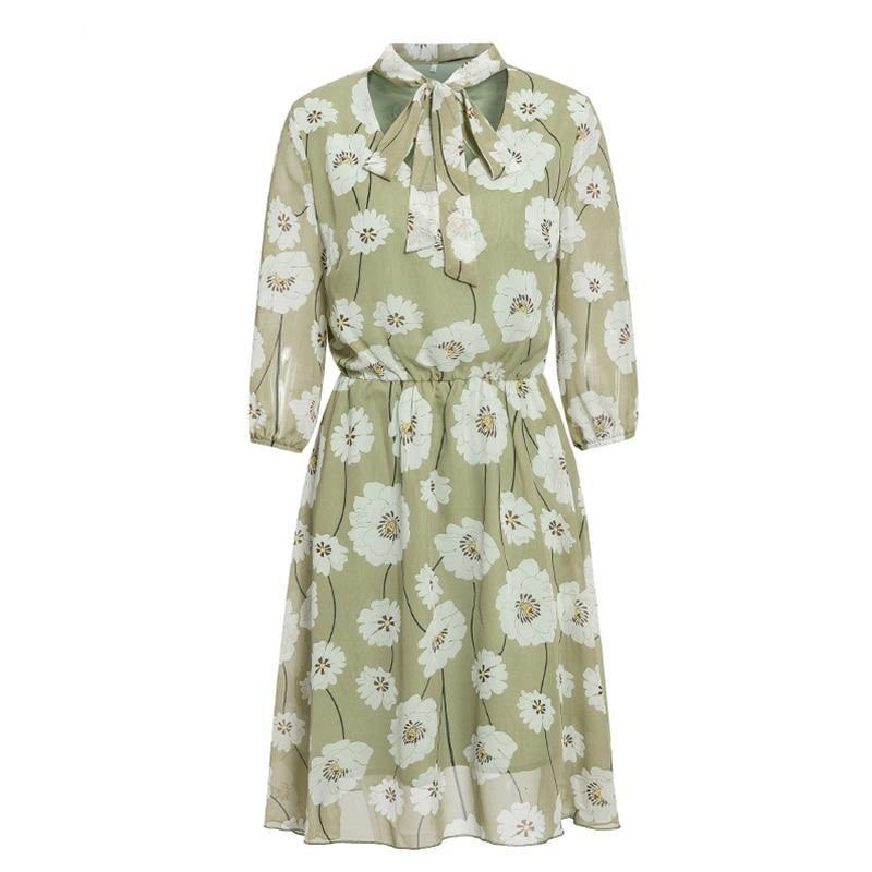 Iris - Floral Dress with Ribbon