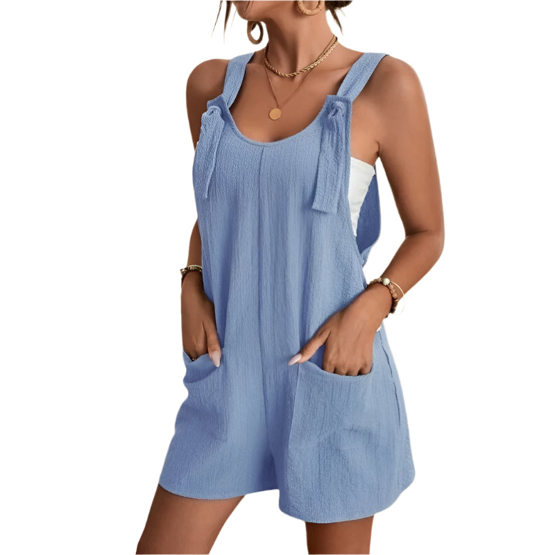 Camila - Casual Short Romper with Suspenders