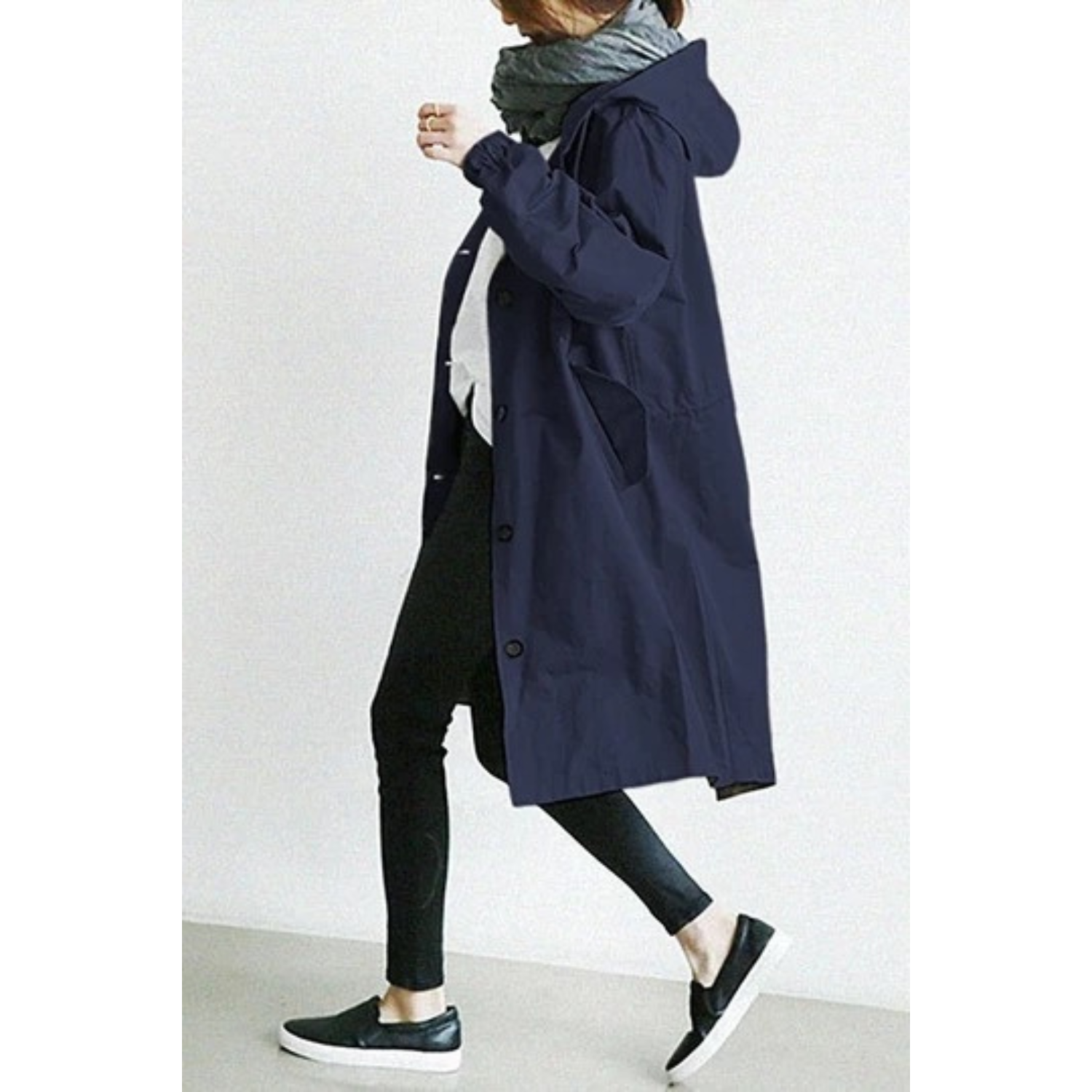 Celine | Long Hooded Trench Coat – Stylish and Functional