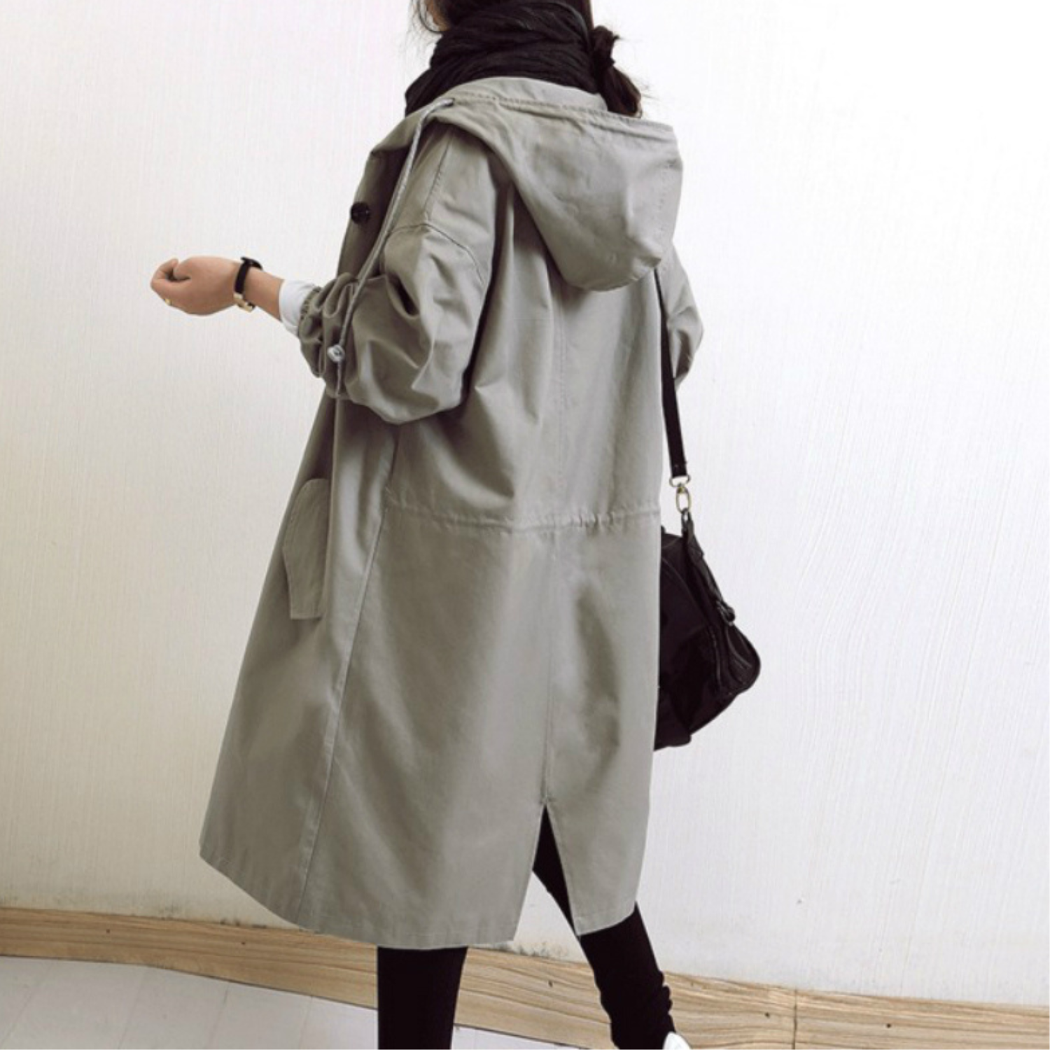 Celine | Long Hooded Trench Coat – Stylish and Functional