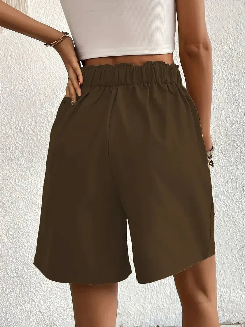 Nana - High-waisted linen shorts