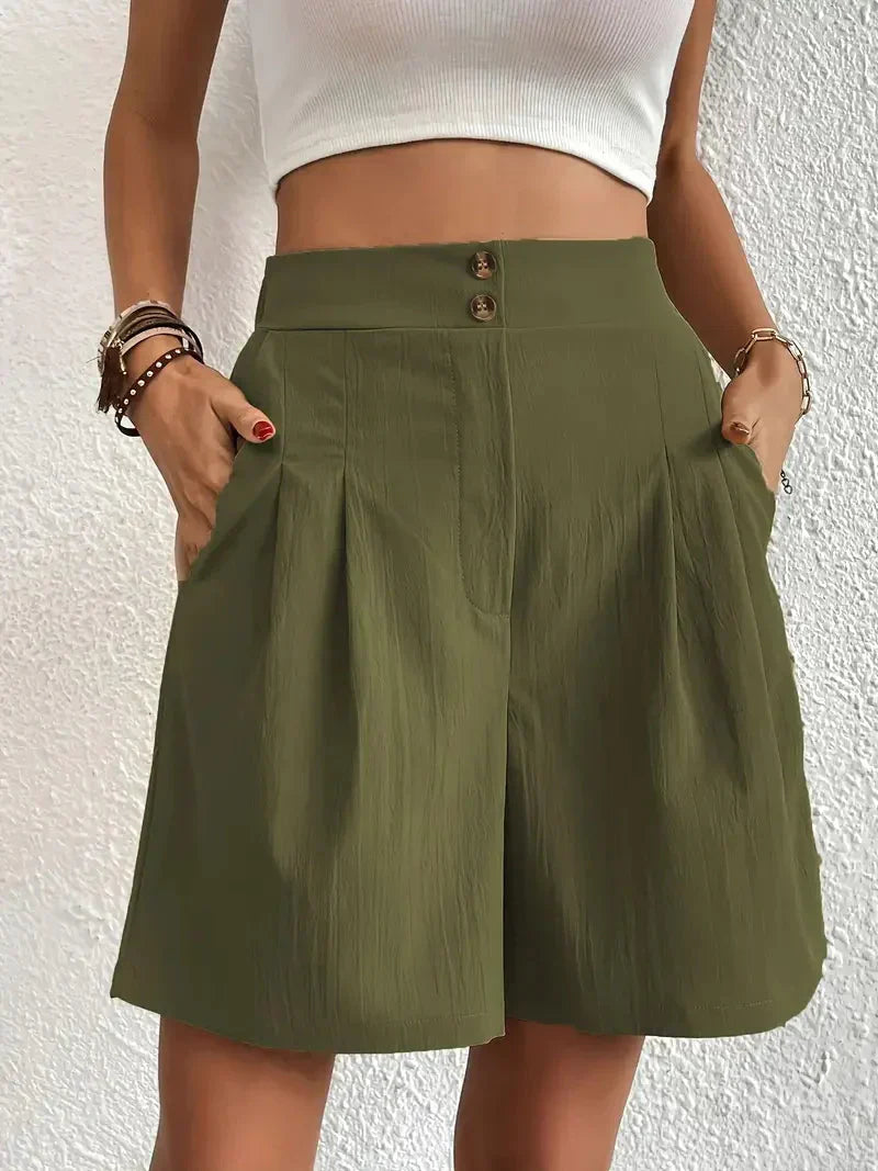 Nana - High-waisted linen shorts