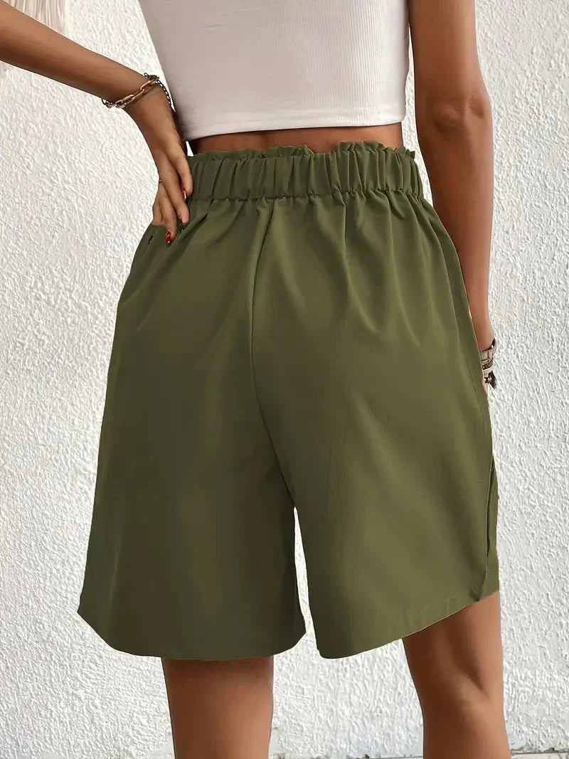 Nana - High-waisted linen shorts