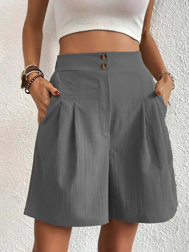 Nana - High-waisted linen shorts