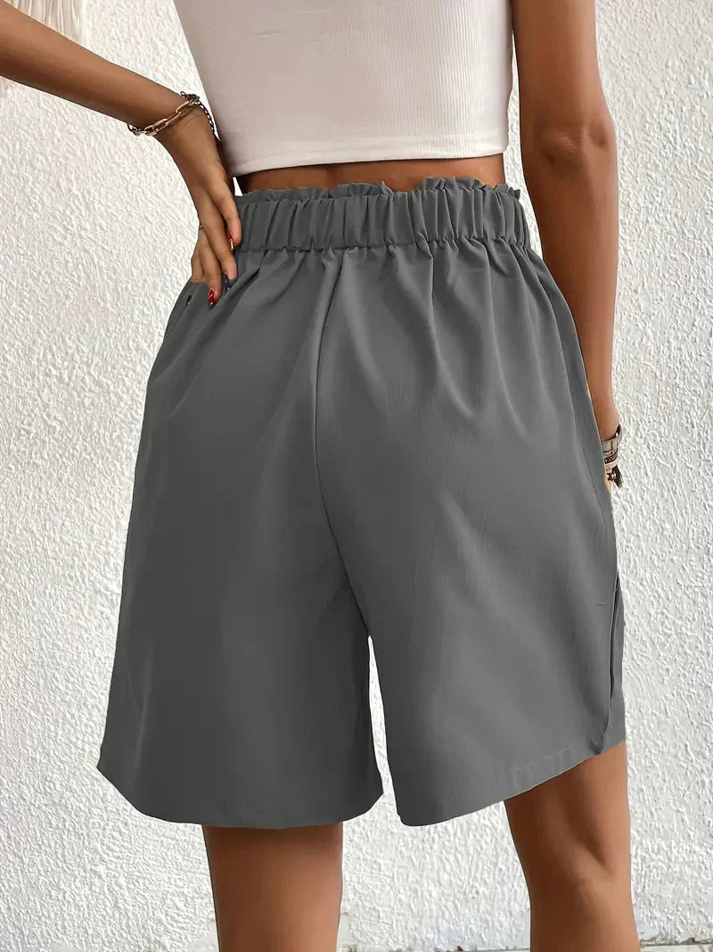 Nana - High-waisted linen shorts